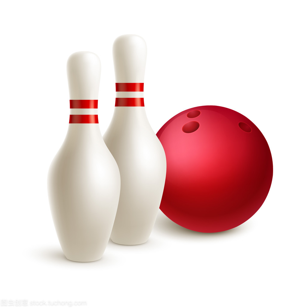 分散的 skittle 和保齡球。矢量圖
