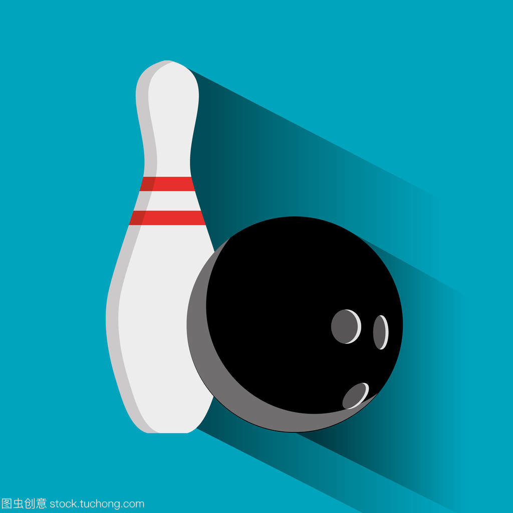 從背景中分離的保齡球球道和 pin 矢量集。保齡球館或游戲中平面樣式的圖標。符號康樂活動